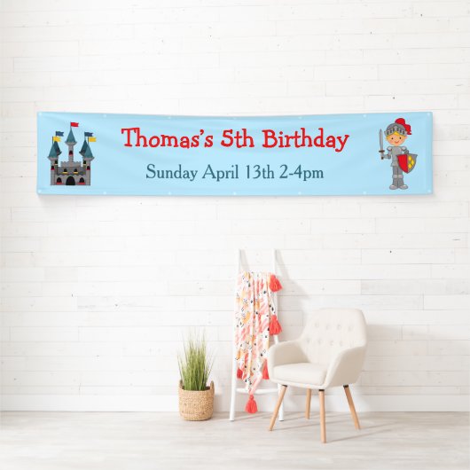 Hoor Ye Blonde Cute Knight Birthday Party Spandoek (Insitu)