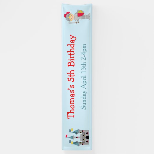 Hoor Ye Blonde Cute Knight Birthday Party Spandoek (Verticaal)