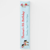 Hoor Ye Brunette Cute Knight Birthday Party Spandoek (Verticaal)