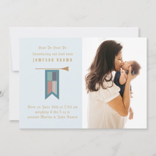 Hoor Ye Hear Ye Medieval Fotoaankondiging Kaart (Voorkant)