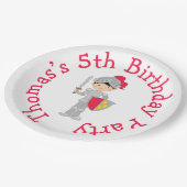 Hoor Ye Zwart Haar Schattige Ridder Papieren Bordje (Gekanteld)