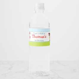 Hoor Ye Zwart Haar Schattige Ridder Waterfles Etiket