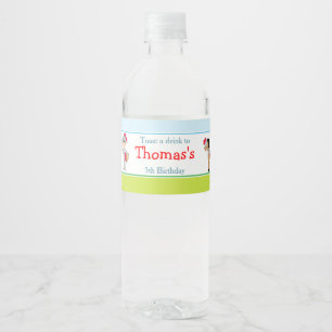 Hoor Ye Zwart Haar Schattige Ridder Waterfles Etiket