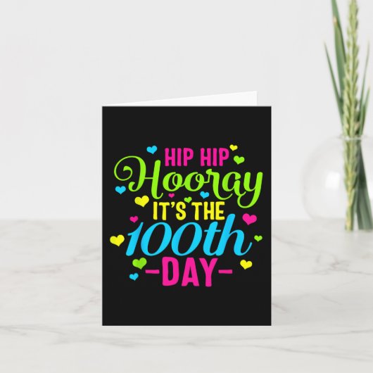 Hooray, 100e dag van de scholiere leerpijn kaart (Voorkant)