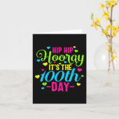 Hooray, 100e dag van de scholiere leerpijn kaart (Gele Bloem)