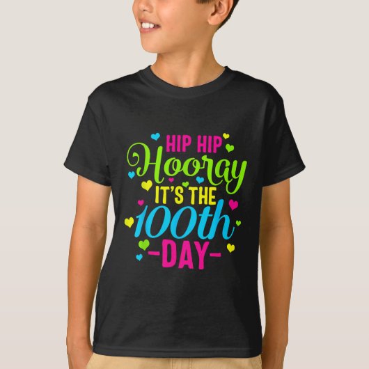 Hooray, 100e dag van de scholiere leerpijn t-shirt (Voorkant)