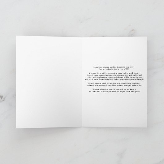 Hooray for 3K card Kaart (Binnen)