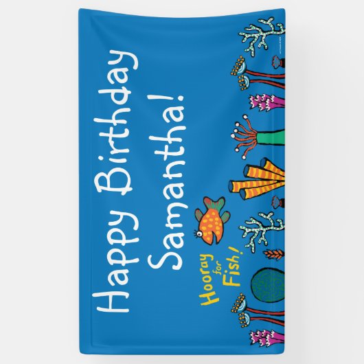 Hooray for Fish Birthday Spandoek (Verticaal)