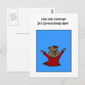 Hooray haar briefkaart op de Groundhog dag (Voorkant / Achterkant)