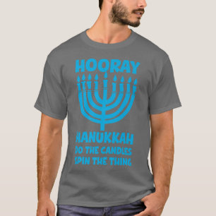 Hooray Hanukkah Hebrew Menorah Dreidel Funny Jewis T-shirt
