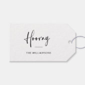 Hooray | Minimale typografie op maat Cadeaulabel (Voorkant (Horizontaal))