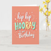 Hooray Script Verjaardagskaart Kaart (Gele Bloem)