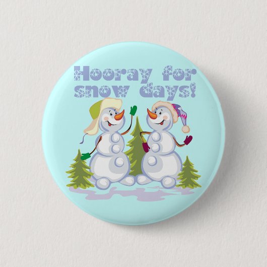HOORAY voor sneeuwdagen! Ronde Button 5,7 Cm (Voorkant)