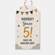 Hooray You're 5 Cadeaubijslage | Verjaardagsfeestj