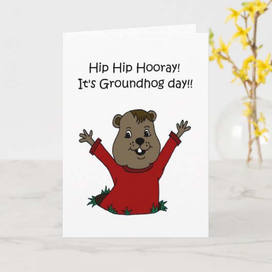 Hooray zijn Groundhog Dag 2 Kaart (Gele Bloem)