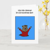 Hooray zijn kaart van de Dag Groundhog (Gele Bloem)