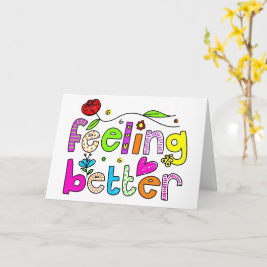 *HOORDE DAT JE JE BETER VOELT" ZIE U SOON KAART (Gele Bloem)