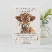 Hoorde je de Moos Boho Highland Koe Verjaardag? Kaart (Staand voorkant)