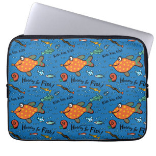 Hoorkap voor vispatronen laptop sleeve