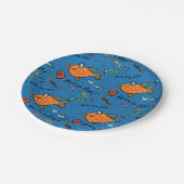 Hoorkap voor vispatronen papieren bordje (Gekanteld)