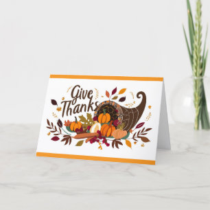 Hoorn Des Overvloeds Eten Thanksgiving Wenskaart Kaart
