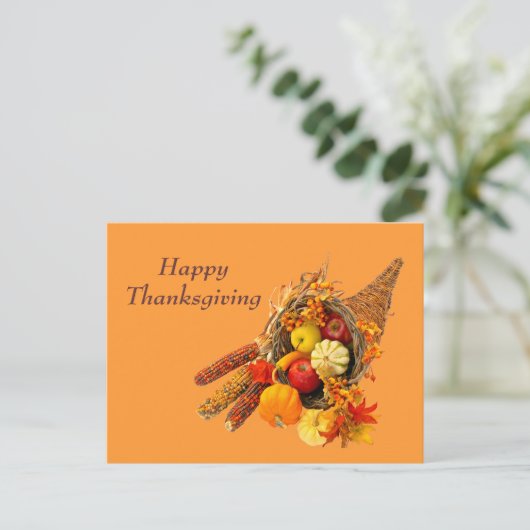 Hoorn des overvloeds feestdagenkaart (Staand voorkant)