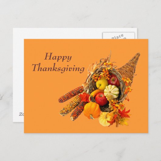 Hoorn des overvloeds feestdagenkaart (Voorkant / Achterkant)