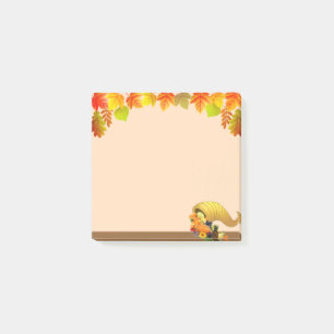 Hoorn des Overvloeds, Herfstbladeren op Beige Post-it® Notes