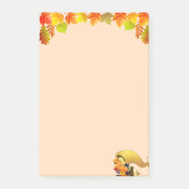 Hoorn des Overvloeds, Herfstbladeren op Beige Post-it® Notes