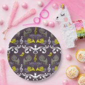 Hoorn en vogels papieren bordje (Feest)