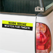 Hoorn kapot, pas op voor vinger bumpersticker (Op Truck)