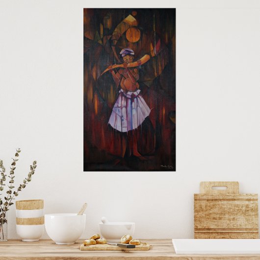 Hoorn van de afdruk van het Elders Canvas Poster (Keuken)