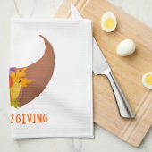 Hoorn van overvloed keukenhanddoek (Quarter Fold)