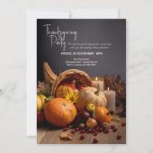 Hoorn van Overvloed Thanksgiving Party Invitation Kaart (Voorkant)