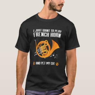 Hoornist Speelt Hoorn Mijn Kat Aaien T-shirt