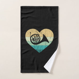 Hoornspeler houdt van hoorn Franse hoorn Handdoek