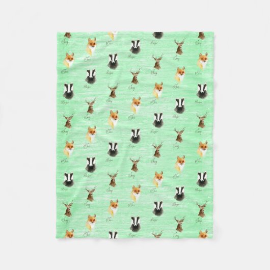 Hoornvossen voor het schilderen van herten fleece deken (Voorkant)