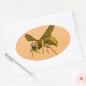 hoornwesp-insect, bijenbruin ovale sticker (Envelop)