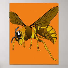 hoornwesp-insect, bijenbruin poster