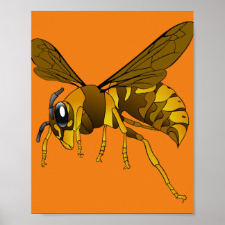 hoornwesp-insect, bijenbruin poster