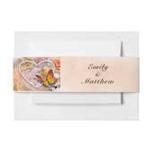 Hoorparels, Oranje Rozen en Butterflies Wedding Uitnodigingen Wikkel (Voorkant Voorbeeld)