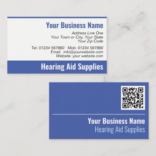 Hoorshulp Leveringen QR Code Visitekaartje (Voorkant / Achterkant)