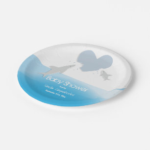 Hoorstenen en haaien Bord Baby shower papier