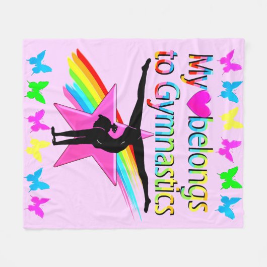  HOORT MIJN HART BIJ GYMNASTICS RAINBOW FLEECE DEKEN (Voorkant (Horizontaal))