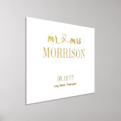 Hoort Mr & Mrs Last Name Wedding Date Folie Afdrukken (Laagn)