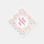 Hoorten en Muffins Waterverf Patroon Valentijnse Servet (Hoek)