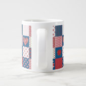Hoorten en Rozen Faux Patchwork Jumbo Coffee Mok (Achterkant)