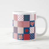 Hoorten en Rozen Faux Patchwork Jumbo Coffee Mok (Rechts)