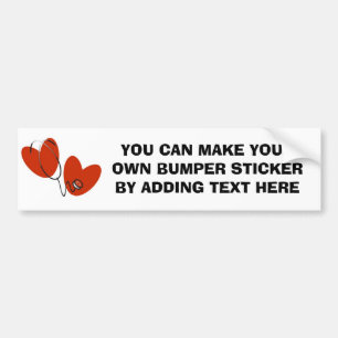 Hoorten en stethoscoop T-shirts en cadeautjes Bumpersticker