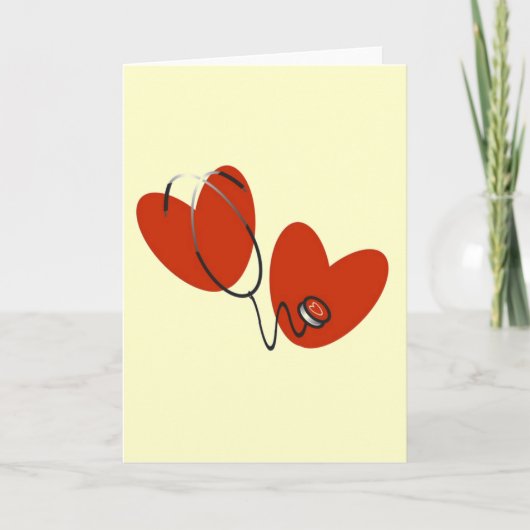 Hoorten en stethoscoop T-shirts en cadeautjes Kaart (Voorkant)